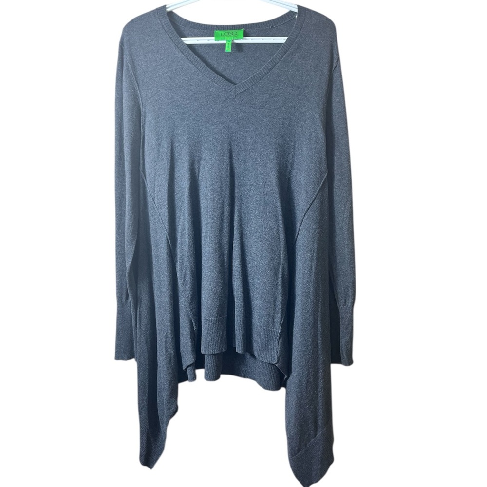 Lori‎ Goldstein Lagenlook Tunic Sweater Cotton Cashmere Gray Size Medium Artsy